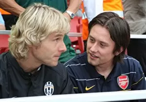 Images Dated 12th August 2008: Tomas Rosicky (Arsenal) Pavel Nedved (Juve)
