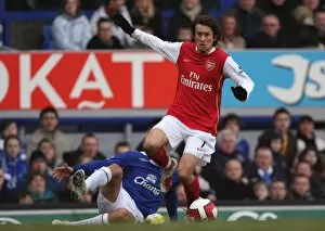 Images Dated 19th March 2007: Tomas Rosicky (Arsenal) Phil Neville (Everton)
