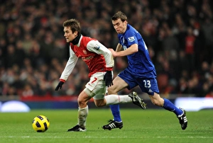 Arsenal v Everton 2010-11 Gallery: Tomas Rosicky (Arsenal) Seamus Coleman (Everton). Arsenal 2: 1 Everton. Barclays Premier League