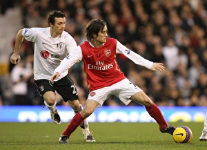 Fulham v Arsenal 2007-8 Gallery: Tomas Rosicky (Arsenal) Simon Davies (Fulham)