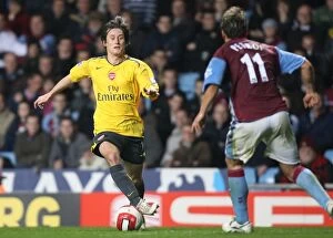 Images Dated 15th March 2007: Tomas Rosicky (Arsenal) Stiliyan Petrov (Aston Villa)