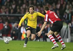 Images Dated 23rd February 2007: Tomas Rosicky (Arsenal) Timmy Simons (PSV)