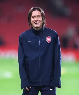 Tomas Rosicky (Arsenal) warms up before the match