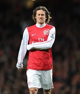 Images Dated 16th April 2012: Tomas Rosicky: Arsenal's Star Performance Against Wigan Athletic, Premier League 2011-12