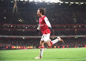 Arsenal v Tottenham Hotspur - Carling Cup 1-2 Final 2nd Leg 2006-07 Gallery: Tomas Rosicky celebrates scoring Arsenals 3rd goal