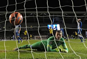 Tomas Rosicky celebrates scoring Arsenals 3rd goal as David Stockdale (Brighton)