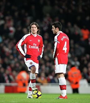 Arsenal v Bolton 2009-10 Collection: Tomas Rosicky and Cesc Fabregas (Arsenal). Arsenal 4: 2 Bolton Wanderers