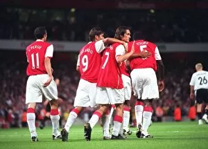 Tomas Rosicky is congratulated on scoring Arsenals 1st goal