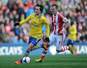 Stoke City V Arsenal 2013-14 Prints: Tomas Rosicky Outmaneuvers Glenn Whelan: A Moment from the Stoke City vs