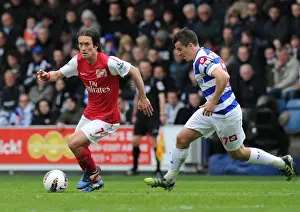 Queens Park Rangers V Arsenal 2011-12 Prints: Tomas Rosicky Outmaneuvers Joey Barton: Queens Park Rangers vs