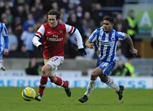 Brighton And Hove Albion V Arsenal FA Cup 2012-13 Prints: Tomas Rosicky Outmaneuvers Liam Bridcutt: FA Cup Battle