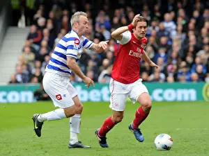 Queens Park Rangers V Arsenal 2011-12 Prints: Tomas Rosicky Outmaneuvers Shaun Derry: Queens Park Rangers vs