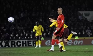 Leyton Orient v Arsenal - FA Cup 2010-2011 Collection: Tomas Rosicky scores Arsenals goal under pressure from Jimmy Smith (Orient)