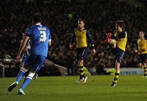 Images Dated 25th January 2015: Tomas Rosicky Scores Third Goal: Arsenal Triumphs Over Brighton & Hove Albion in FA Cup Fourth Round