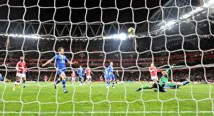 Arsenal V Everton 2009-10 Prints: Tomas Rosicky shoots past Everton goalkeeper Tim Howard to score the 2nd Arsenal goal