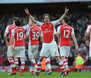 Arsenal Everton 2014-15 Prints: Tomas Rosicky's Double Strike: Arsenal's Victory Over Everton in the Premier League (March 2015)