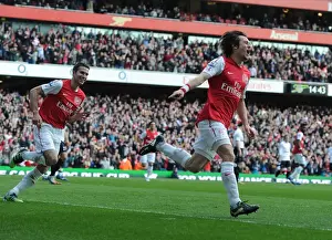 Arsenal V Tottenham 2011-12 Prints: Tomas Rosicky's Triumph: The Thrilling Third Goal - Arsenal vs. Tottenham (2011-12)