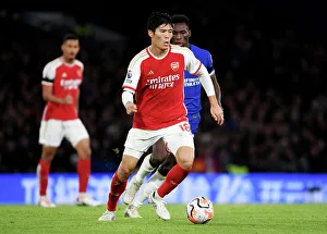 Chelsea V Arsenal 2023-24 Prints: Tomiyasu Charges Forward: Chelsea vs. Arsenal, Premier League 2023-24