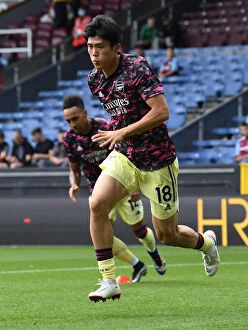 Images Dated 18th September 2021: Tomiyasu Readies for Burnley Battle: Arsenal's Defender in Focus before Premier League Clash