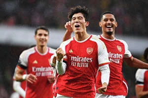 Arsenal v Sheffield United 2023-24 Collection: Tomiyasu's Stunner: Arsenal's 5-Goal Blitz against Sheffield United (2023-24)