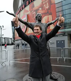 Arsenal V Queens Park Rangers 2011-12 Prints: Tony Adams Unveils His Statue at Arsenal's Emirates Stadium During Arsenal v Queens Park Rangers Match (2011-12)