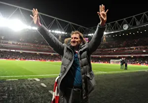 Arsenal V Manchester United 2013-14 Prints: Tony Adams Waves to Arsenal Fans at Half Time against Manchester United, 2014