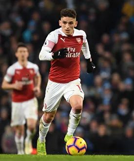 Manchester City V Arsenal 2018-19 Prints: Torreira Takes On Manchester City: Arsenal vs