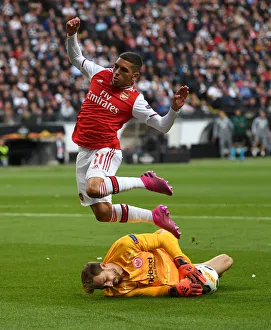 Eintracht Frankfurt V Arsenal 2019-20 Prints: Torreira Tussles with Trapp: Arsenal vs. Eintracht Frankfurt - UEFA Europa League 2019-20