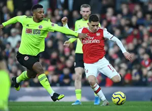 Arsenal V Sheffield United 2019-20 Prints: Torreira vs. Mousset: A Battle of Midfielders in Arsenal vs