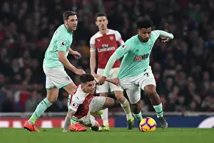 Arsenal V Bournemouth 2018-19 Prints: Torreira vs. Mousset: Intense Battle in Arsenal's Victory over Bournemouth