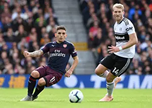 Fulham V Arsenal 2018-19 Prints: Torreira vs. Schurrle: Intense Battle in Fulham v Arsenal Premier League Clash