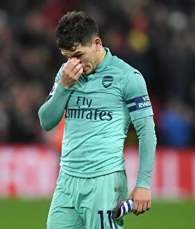 Images Dated 29th December 2018: Torreira's Emotional Reaction: Liverpool vs. Arsenal, Premier League 2018-19