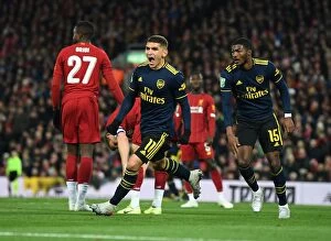 Liverpool v Arsenal - Carabao Cup 2019-20 Collection: Torreira's Stunner: Arsenal's Carabao Cup Upset over Liverpool