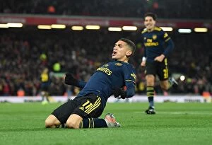Liverpool v Arsenal - Carabao Cup 2019-20 Collection: Torreira's Stunner: Arsenal's Surprising Carabao Cup Victory over Liverpool