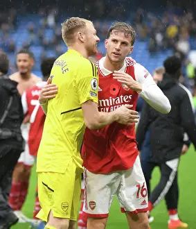 Chelsea V Arsenal 2022-23 Prints: Triumphant Arsenal: Celebrating a Hard-Fought Victory over Chelsea in the Premier League