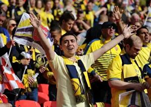 Triumphant Arsenal Fan's Moment before the FA Cup Victory: Arsenal 4-0 Aston Villa at Wembley Stadium (May 30, 2015)
