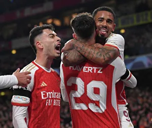 Arsenal V RC Lens 2023-24 Prints: Triumphant Arsenal Trio: Havertz