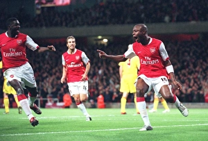 Arsenal V Liverpool 2006-07 Prints: Triumphant Threesome: Gallas, Toure