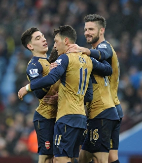 Triumphant Threesome: Ozil, Giroud, and Bellerin's Glorious Moment at Aston Villa (2015-16)