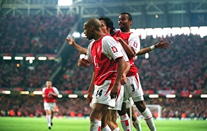 Arsenal V Southampton FA Cup Final Prints: Triumphant Threesome: Pires, Henry
