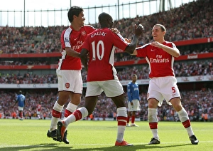 Arsenal V Portsmouth 2009-10 Prints: Triumphant Threesome: William Gallas