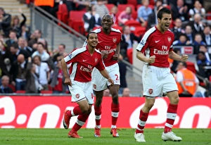Arsenal V Chelsea FA Cup 2008-09 Prints: Triumphant Trio: Walcott, Diaby