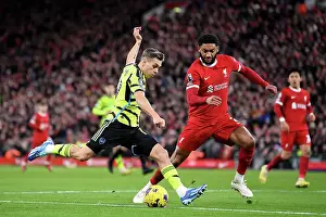 Liverpool V Arsenal 2023-24 Prints: Trossard vs. Gomez: Intense Battle at Anfield - Liverpool vs
