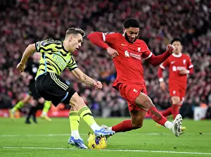 Liverpool V Arsenal 2023-24 Prints: Trossard vs. Gomez: A Premier League Rivalry Ignites - Arsenal vs. Liverpool, 2023-24