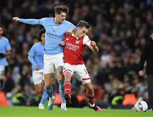 Manchester City V Arsenal 2022-23 Prints: Trossard vs. Stones: A FA Cup Showdown at Etihad Stadium