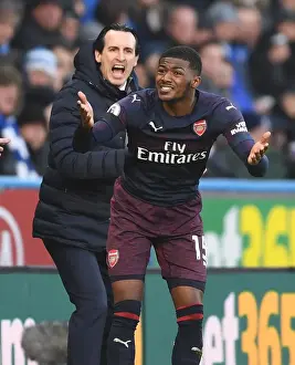 Unai Emery and Ainsley Maitland-Niles Protest Referee Decision during Huddersfield vs Arsenal Premier League Match