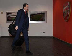 Images Dated 8th November 2018: Unai Emery Arrives at Emirates Stadium Ahead of Arsenal vs. Sporting CP UEFA Europa League Match
