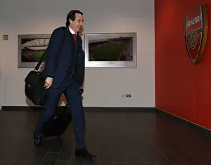 Arsenal V Sporting Clube De Portugal 2018-19 Prints: Unai Emery Arrives at Emirates Stadium Ahead of Arsenal vs