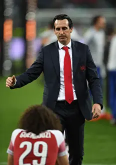 Arsenal V Chelsea Europa League Cup Final 2019 Prints: Unai Emery - Arsenal FC in the Europa League Final Against Chelsea, Baku 2019
