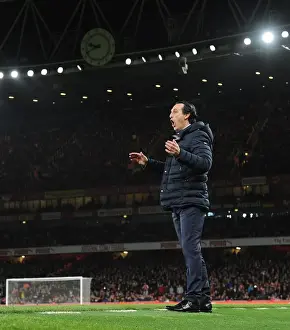 Arsenal V Newcastle United 2018-19 Prints: Unai Emery Celebrates Arsenal's Second Goal Against Newcastle United (April 2019)